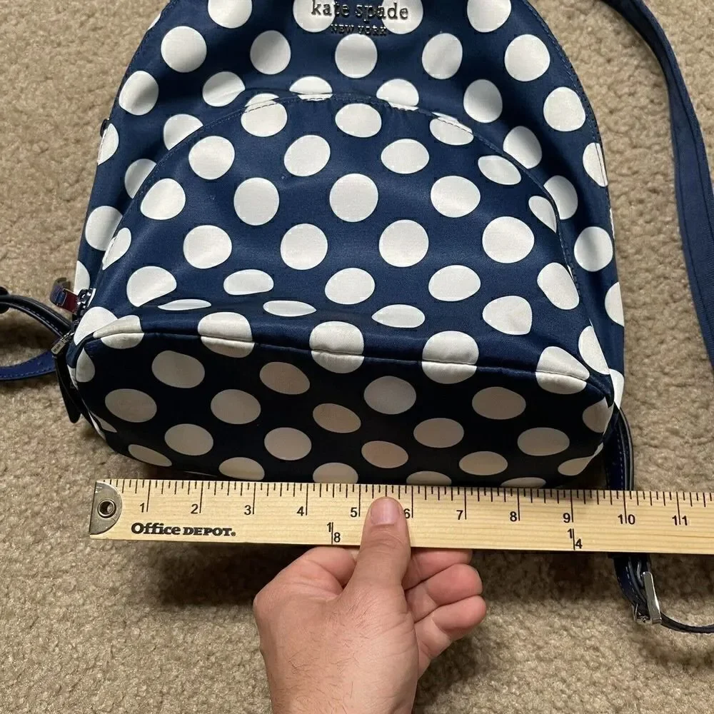 Kate Spade Polka Dot Karissa Nylon Seaside Medium Backpack Blue 3-Compartment